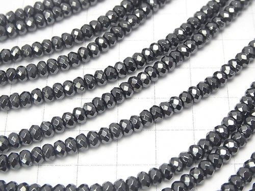 1strand $6.79! Hematite  Faceted Button Roundel 4x4mm x3mm  1strand beads (aprx.15inch/38cm)