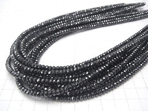 1strand $6.79! Hematite  Faceted Button Roundel 4x4mm x3mm  1strand beads (aprx.15inch/38cm)