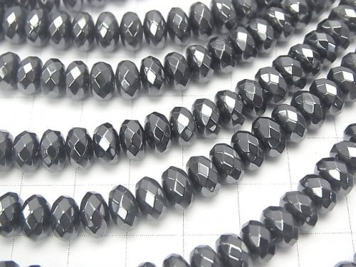 1strand $7.79! Hematite  Faceted Button Roundel 7x7mm x4mm  1strand beads (aprx.15inch/38cm)