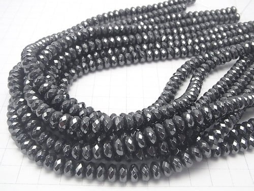 1strand $7.79! Hematite  Faceted Button Roundel 7x7mm x4mm  1strand beads (aprx.15inch/38cm)
