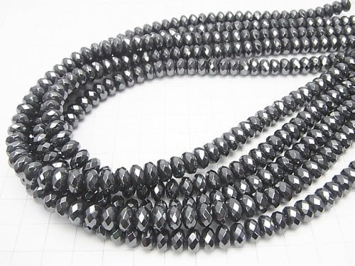 1strand $7.79! Hematite  Faceted Button Roundel 8x8mm x4mm  1strand beads (aprx.15inch/38cm)