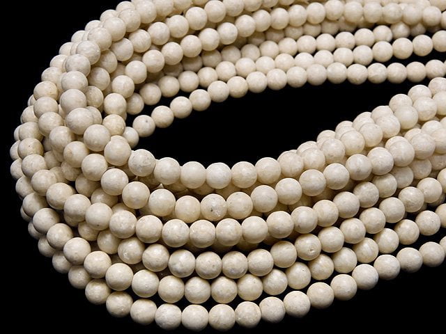 1strand $4.79! Riverstone Frost processing (matte) Round 6mm 1strand beads (aprx.15inch / 38cm)