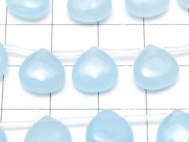 Light Blue Jade Chestnut 10x10x5mm half or 1strand beads (aprx.15inch/38cm)