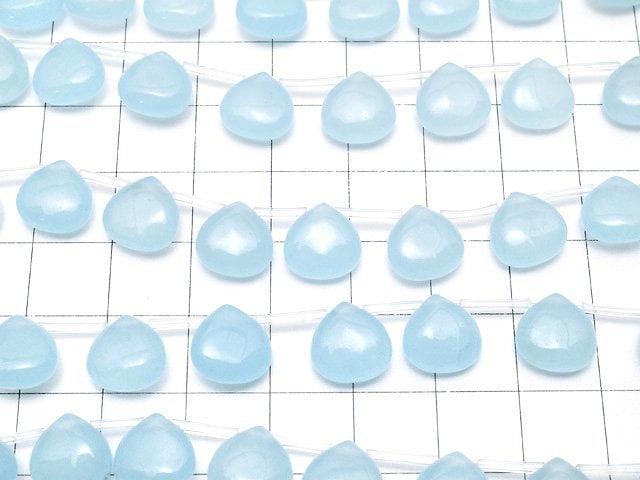 Light Blue Jade Chestnut 10x10x5mm half or 1strand beads (aprx.15inch/38cm)