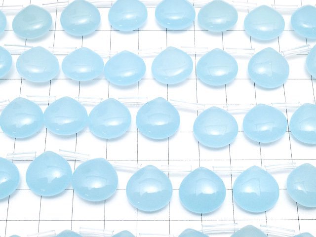 Light Blue Jade Chestnut 15x15x7mm half or 1strand beads (aprx.15inch/38cm)