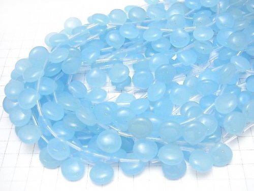 Light Blue Jade Chestnut 15x15x7mm 1strand beads (aprx.15inch/38cm)
