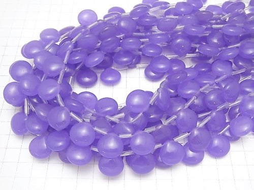 Blue Lavender Color Jade Chestnut 15x15x7mm 1strand beads (aprx.15inch/38cm)