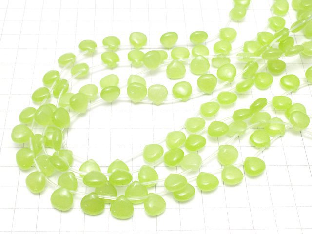 Yellow Green - Jade Chestnut 10x10x5mm 1strand beads (aprx.15inch/38cm)