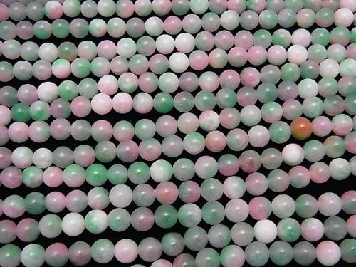 Pink & Green Jade Round 6mm 1strand beads (aprx.15inch / 37cm)