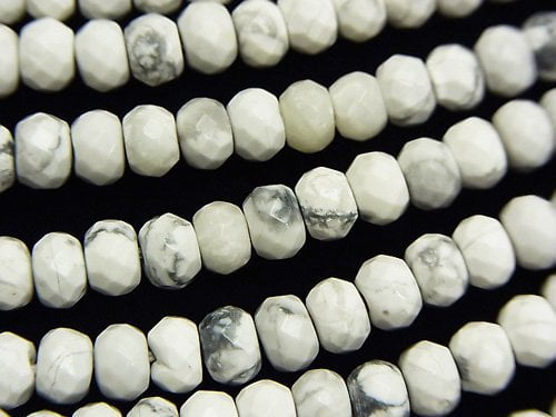 Howlite Magnesite, Roundel Gemstone Beads