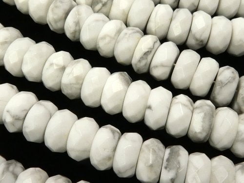 Howlite Magnesite, Roundel Gemstone Beads