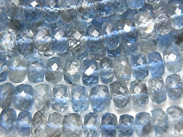 Aquamarine, Roundel Gemstone Beads