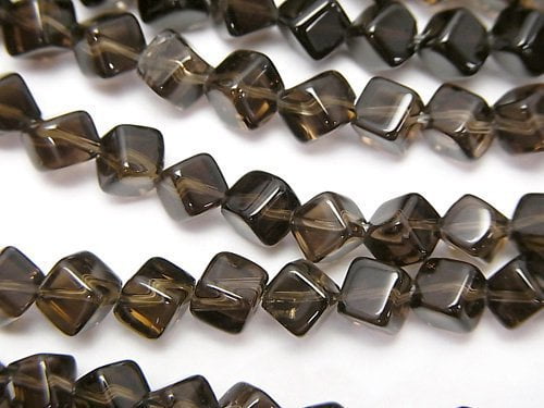 Cube, Smoky Quartz Gemstone Beads