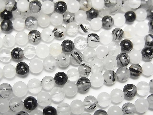 Tourmaline Quartz AA Round 4mm 1strand beads (aprx.15inch/38cm)