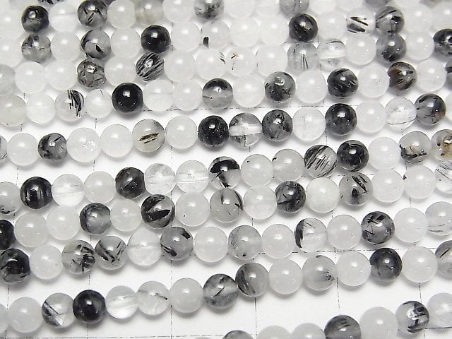 1strand $7.79! Tourmaline Quartz AA Round 4mm 1strand beads (aprx.15inch / 38cm)