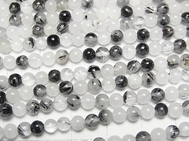 Tourmaline Quartz AA Round 4mm 1strand beads (aprx.15inch/38cm)
