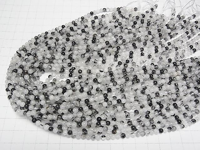 Tourmaline Quartz AA Round 4mm 1strand beads (aprx.15inch/38cm)