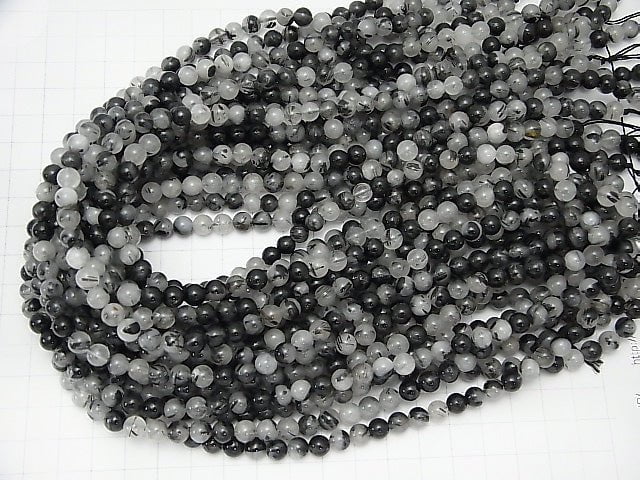 1strand $9.79! Tourmaline Quartz AA + Round 6mm 1strand beads (aprx.15inch / 38cm)