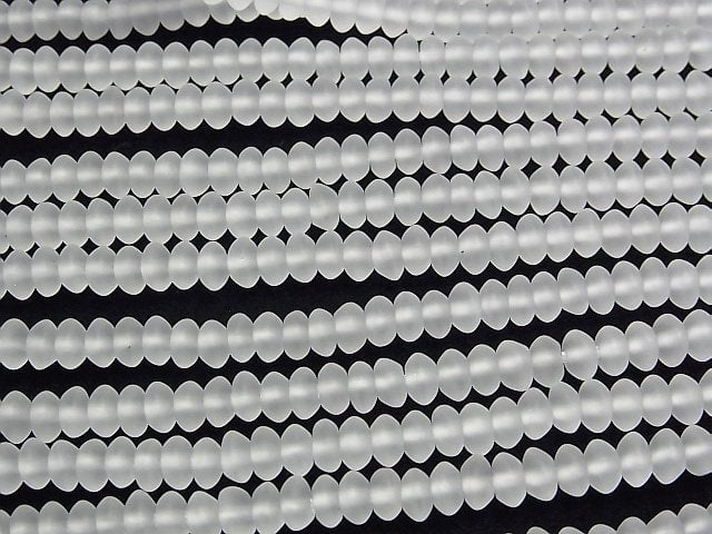 Frosted Quartz AAA Roundel 5x5x3mm half or 1strand beads (aprx.15inch/38cm)