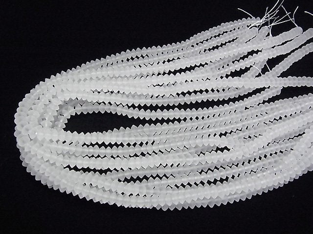 Frosted Crystal Quartz AAA Roundel 6x6x3mm half or 1strand beads (aprx.15inch/38cm)