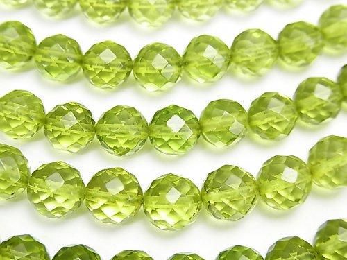 [Video] Green Amber AAA 64 Faceted Round 7mm 5pcs - 1 strand beads (approx. 15inch/38cm)