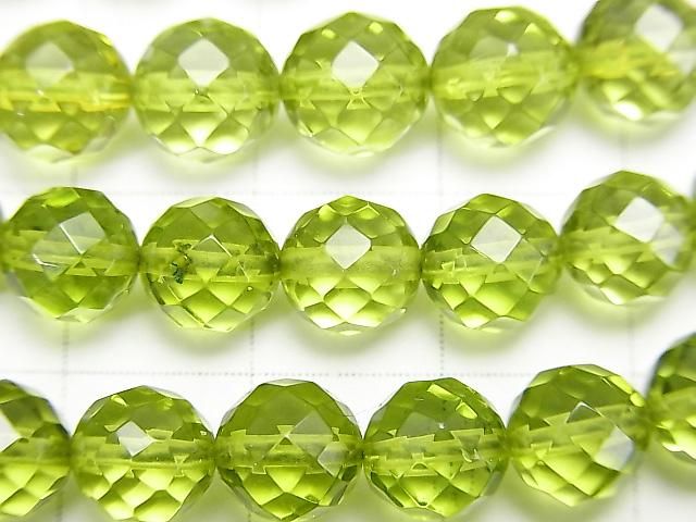 [Video] Green Amber AAA 64 Faceted Round 7mm 5pcs - 1 strand beads (approx. 15inch/38cm)