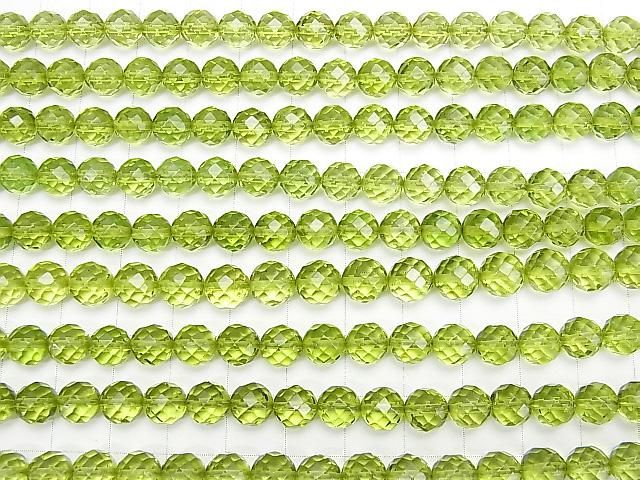 [Video] Green Amber AAA 64 Faceted Round 7mm 5pcs - 1 strand beads (approx. 15inch/38cm)