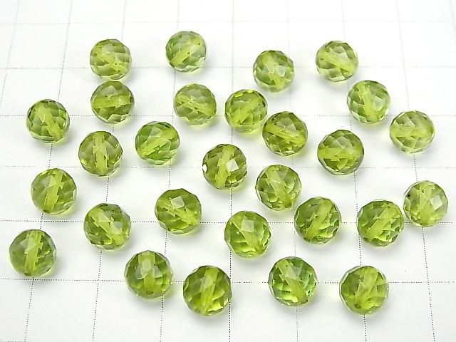 [Video] Green Amber AAA 64 Faceted Round 7mm 5pcs - 1 strand beads (approx. 15inch/38cm)