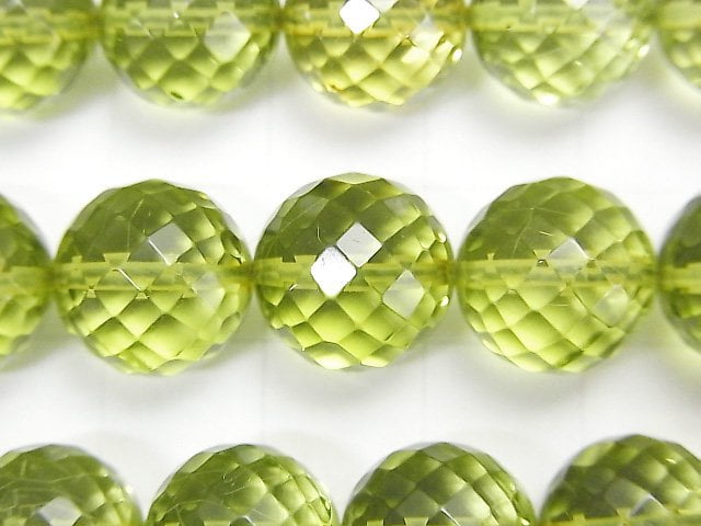 [Video] Green Amber AAA 64Faceted Round 11mm 3pcs-1strand beads (aprx.15inch / 38cm)