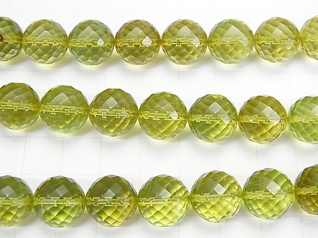 [Video] Green Amber AAA- Faceted Round 12mm 3pcs
