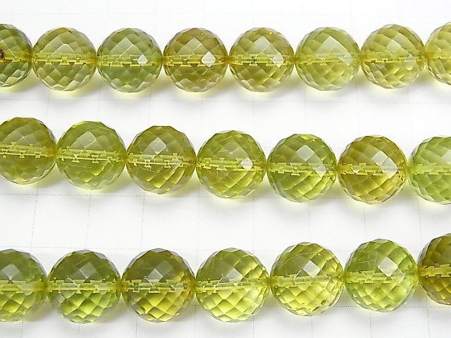 [Video] Green Amber AAA 64Faceted Round 12mm 3pcs-1strand beads (aprx.15inch / 38cm)