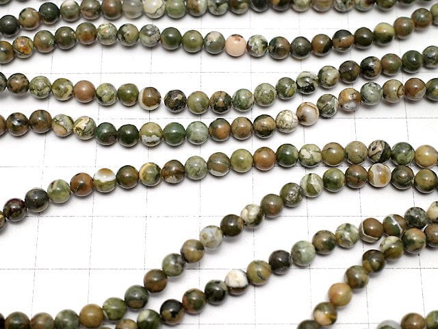 Rainforest Rhyolite  Round 4mm 1strand beads (aprx.15inch/38cm)