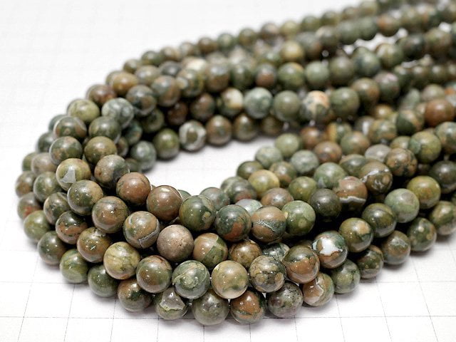 Rainforest Rhyolite  Round 8mm 1strand beads (aprx.15inch/38cm)