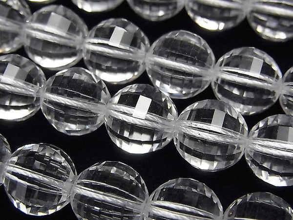 [Video]High Quality! Crystal AAA+ Mirror Faceted Round 10mm "Special cut" 1/4 or 1strand beads (aprx.15inch/36cm)