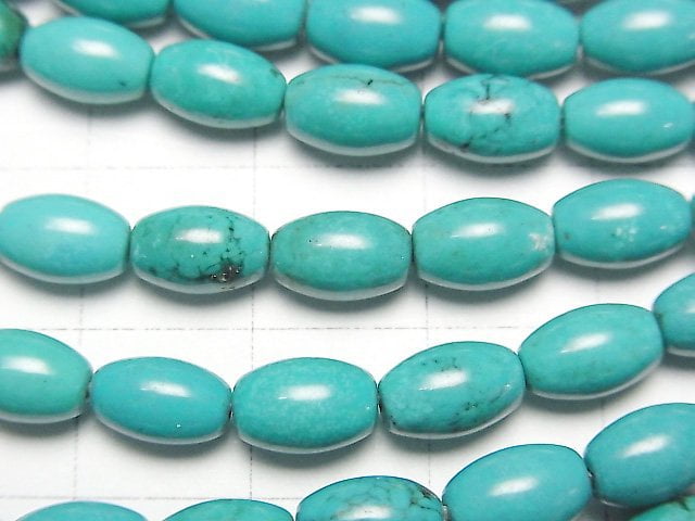 [Video] Magnesite Turquoise  Rice 8x5x5mm 1strand (aprx.15inch/37cm)