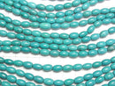 [Video] Magnesite Turquoise  Rice 8x5x5mm 1strand (aprx.15inch/37cm)