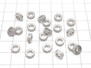 Metal parts Rondelle 7x7x3mm Silver color (with CZ) 2pcs