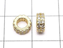 [Video] Metal parts Rondelle 7x7x3mm Gold color (with CZ) 2pcs