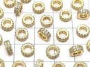 [Video] Metal parts Rondelle 7x7x3mm Gold color (with CZ) 2pcs