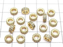 [Video] Metal parts Rondelle 7x7x3mm Gold color (with CZ) 2pcs
