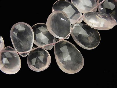 Faceted Briolette, One of a kind, Pear Shape, Rose Quartz One of a kind