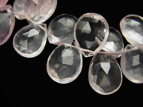 Faceted Briolette, One of a kind, Pear Shape, Rose Quartz One of a kind
