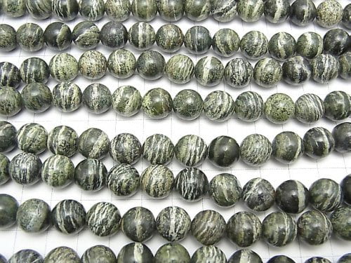 Brazil Serpentine Round 10 mm half or 1 strand beads (aprx.15 inch / 37 cm)