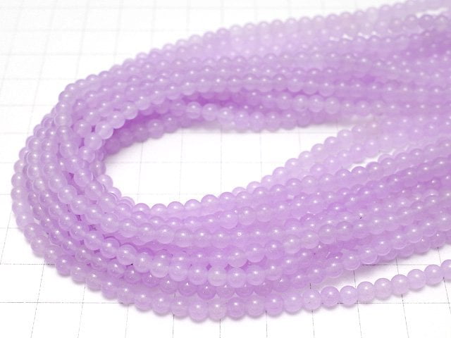 Light purple Jade Round 4mm 1strand beads (aprx.15inch / 38cm)