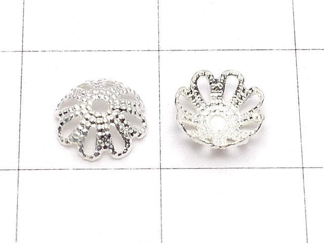 Metal Parts Bead cap 7 x 7 x 0.7 mm silver color 10 pcs $1.79!