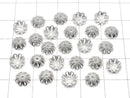 Metal Bead Caps, 7x7x2mm, Silver, 10pcs