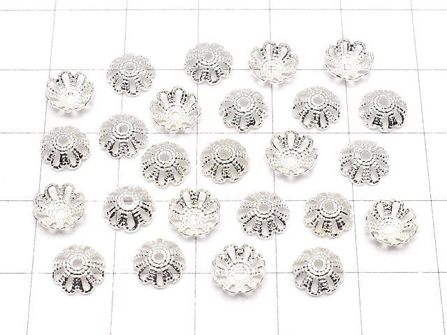 Metal Parts Bead cap 7 x 7 x 0.7 mm silver color 10 pcs $1.79!