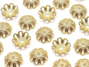 Metal Bead Caps, 7x7x2mm, Gold, 10pcs