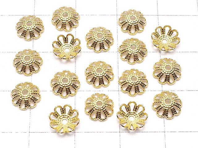 Metal Parts Bead cap 7 x 7 x 0.7 mm gold color 10 pcs