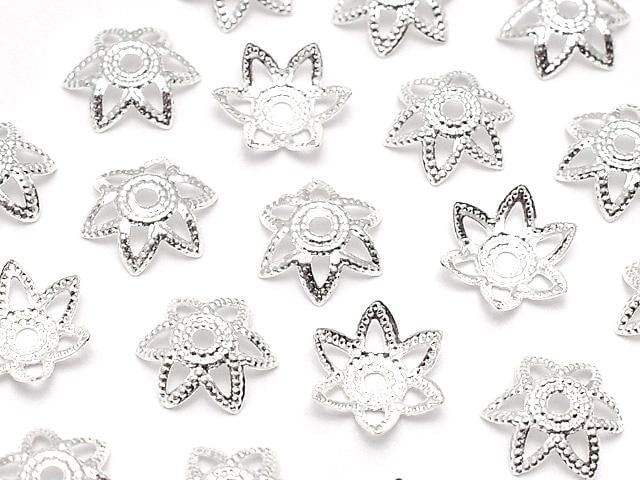 Metal parts Bead cap 7x7x0.5mm Silver color 10pcs